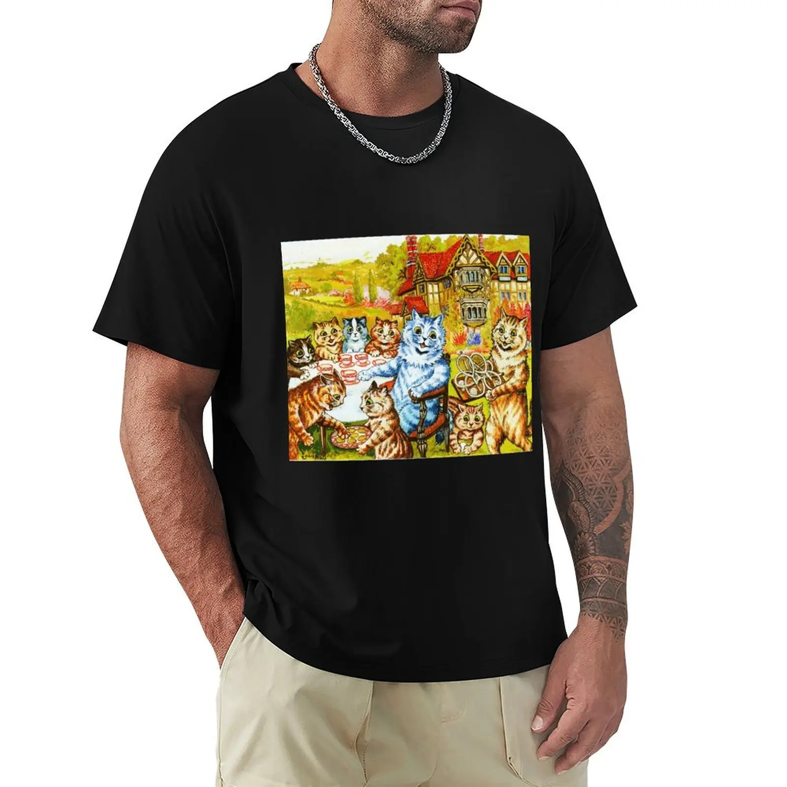 

Original Art By louis wain 1860, Londres T-Shirt Christmas Casual Short Sleeve Top