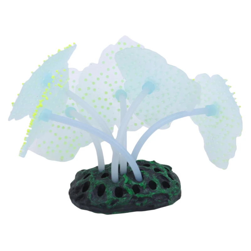 Fish Tank Simulation Decorations Luminous Silicone Underwater World Fluorescent Fake Coral Aquarium Scenery Colorful Sea Anemone