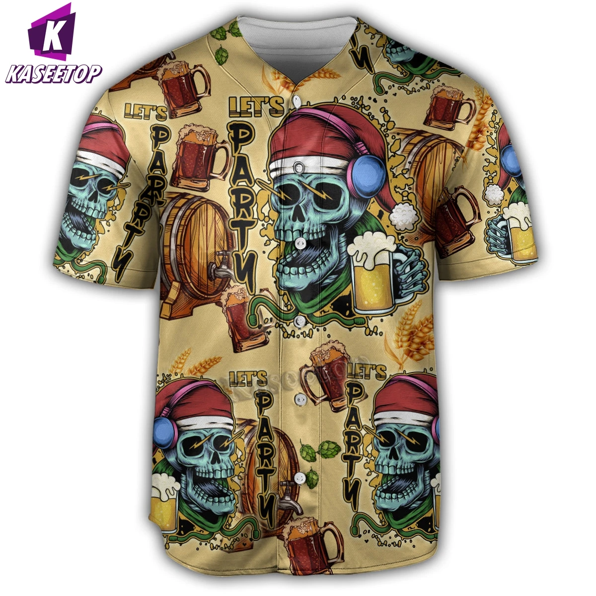 Skull Merry Xmas Men 3D Print Baseball Jersey Shirt Adult Summer Tee Shirt Men's Hip Hop Tops Tee Oversized Streetwear T-Shirt