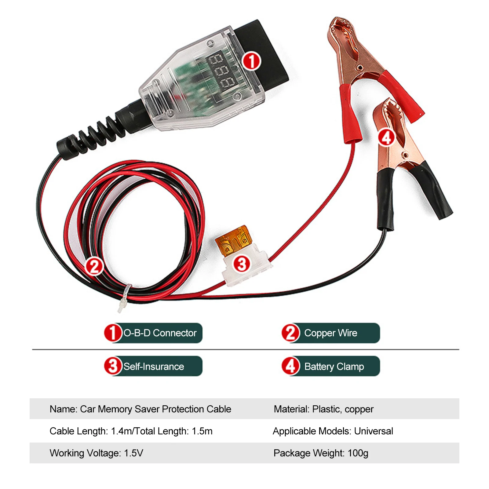 OBD Car Connector OBD Battery Change Saver Battery Replace Tools Power Off Protector Vehicle Battery Leakage Detective