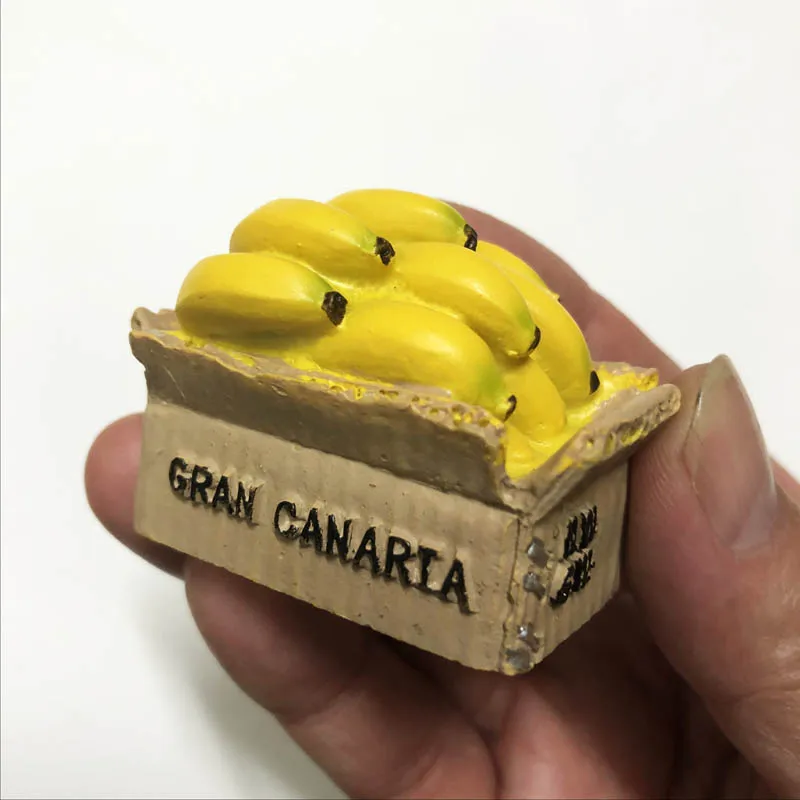 Papelera de plátano de Gran Canaria, imanes de nevera de viaje, 3D, conmemorativo, magnético