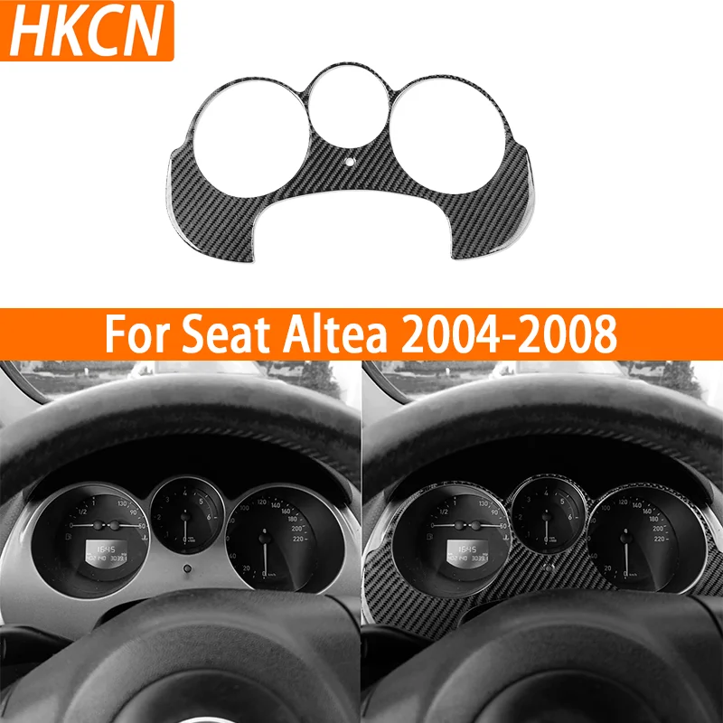 For Seat Altea 2004-2008 Carbon Fiber Car Interior Instrument Panel Decorative Frame Dashboard Cover Stickers Trim