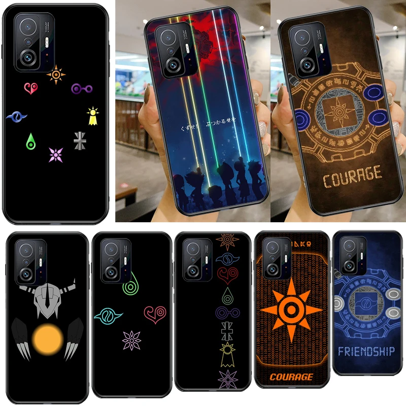 Digimon Digi Crests Cover Case For Xiaomi Mi 11 Lite 10T 11T Pro Funda For POCO M3 M4 Pro F3 X3 GT X3 Pro NFC