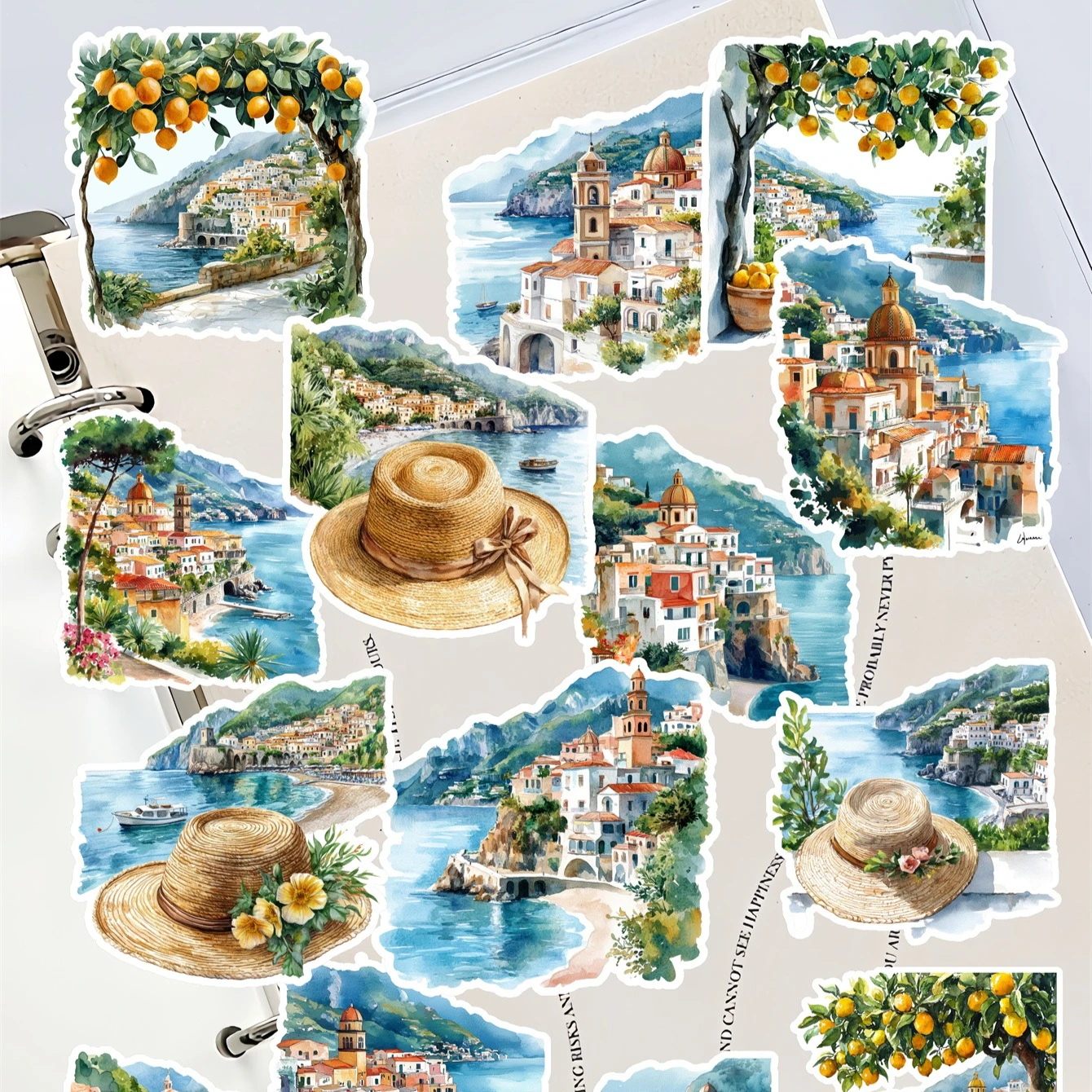 

18 шт. милые самодельные ретро акварель, лимонное дерево, пляжный дом, пейзаж, наклейки для скрапбукинга/декоративные/сделай сам, фотоальбомы