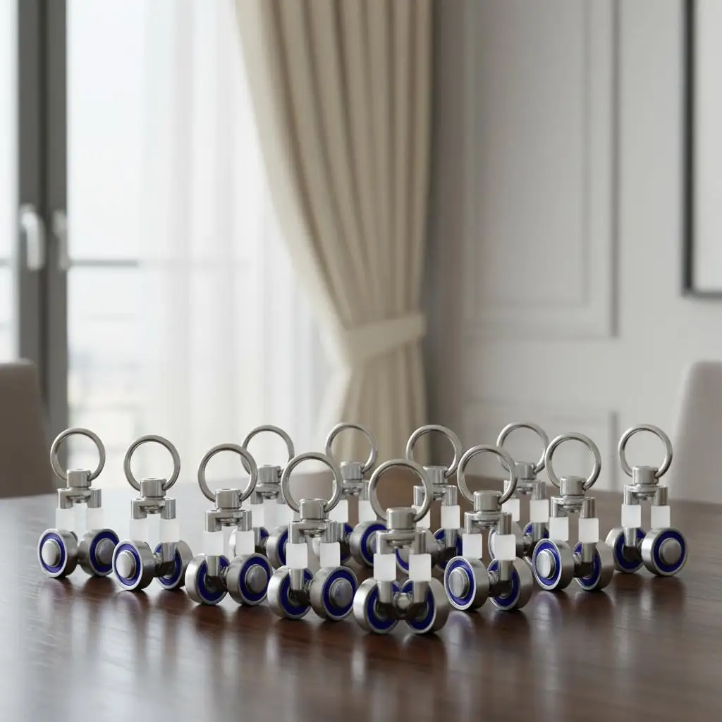 

Curtain Pulley Rollers 10pcs High Quality Gliders with Bearings Fits Most Track Systems Quiet Slide Curtain Accessories Kit