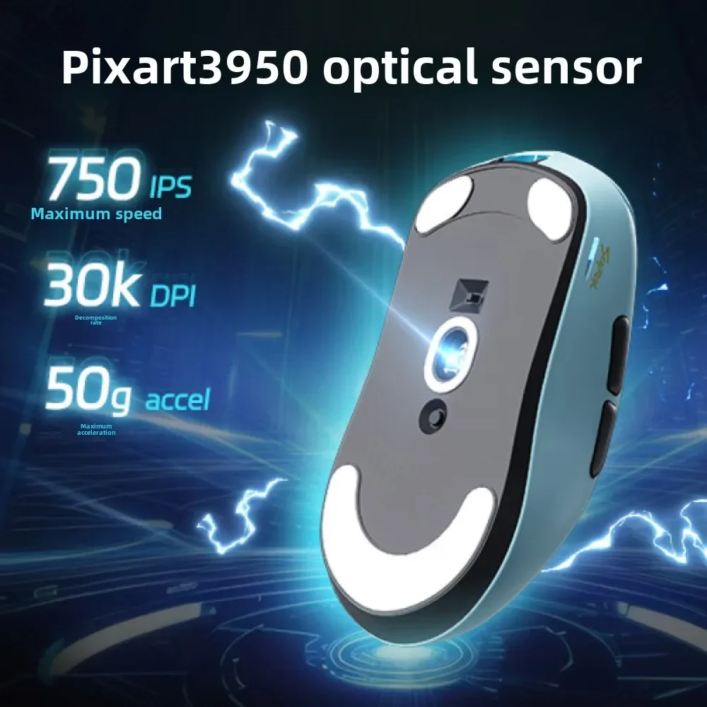 SCYROX 비다공성 무선 마우스, 빠른 응답, Pixart 3950 하이 퀄리티, 8K 리시버, 8KHz 웹 드라이버, 40g, 750IPS, V6