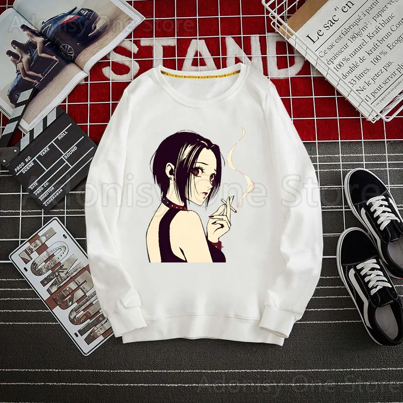 Anime Nana Osaki Manga Hoodie Autumn Hip Hop Streetwear Men Pullover Sweatshirts Hoodies Mens White Color Hoodie Male