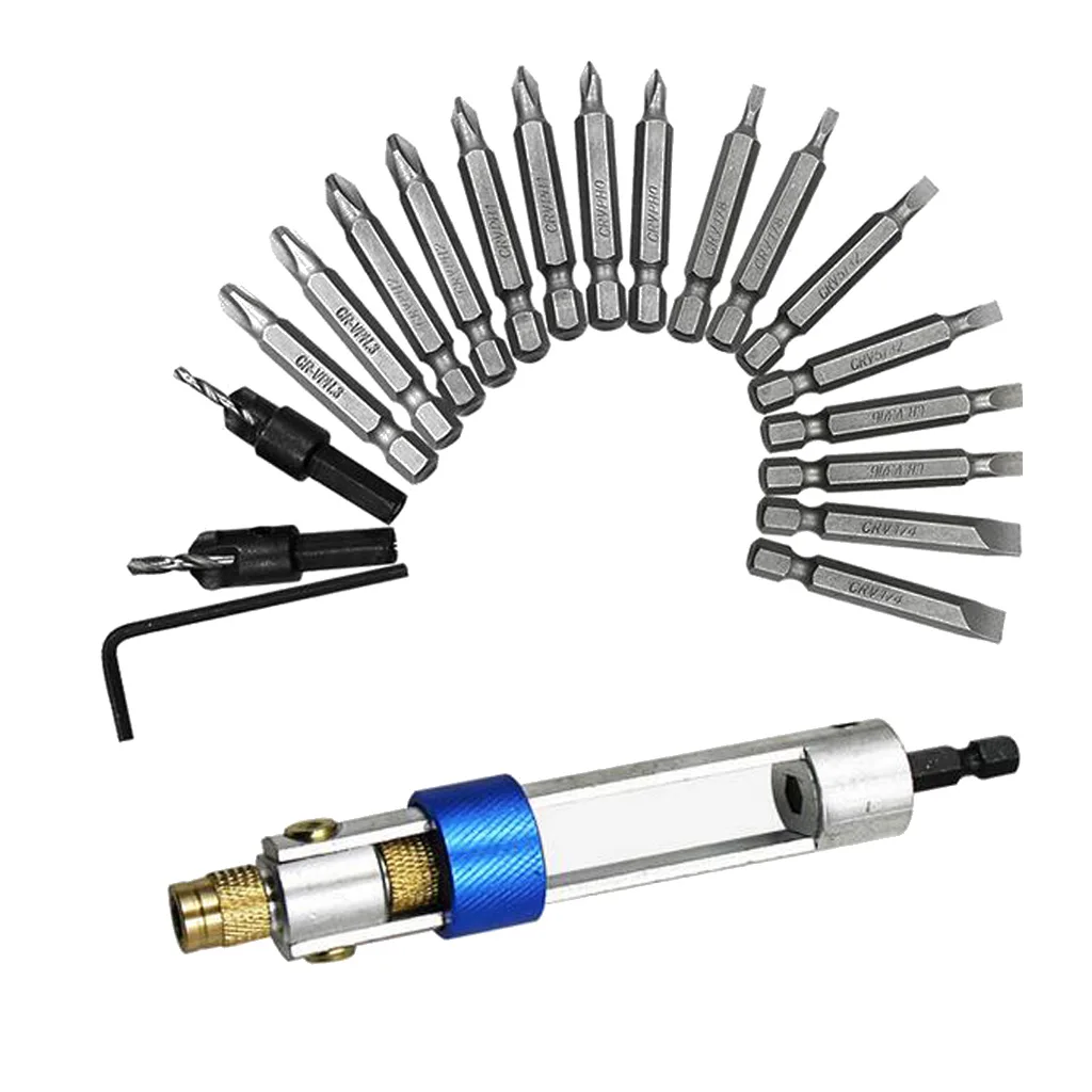 Imagem -02 - Chave de Fenda Cabeça Conjunto de Ferramentas com Caixa de Armazenamento Chave de Catraca de Torque Broca de Troca Kit de Reparo de Condução de Mudança Rápida 20 Pcs