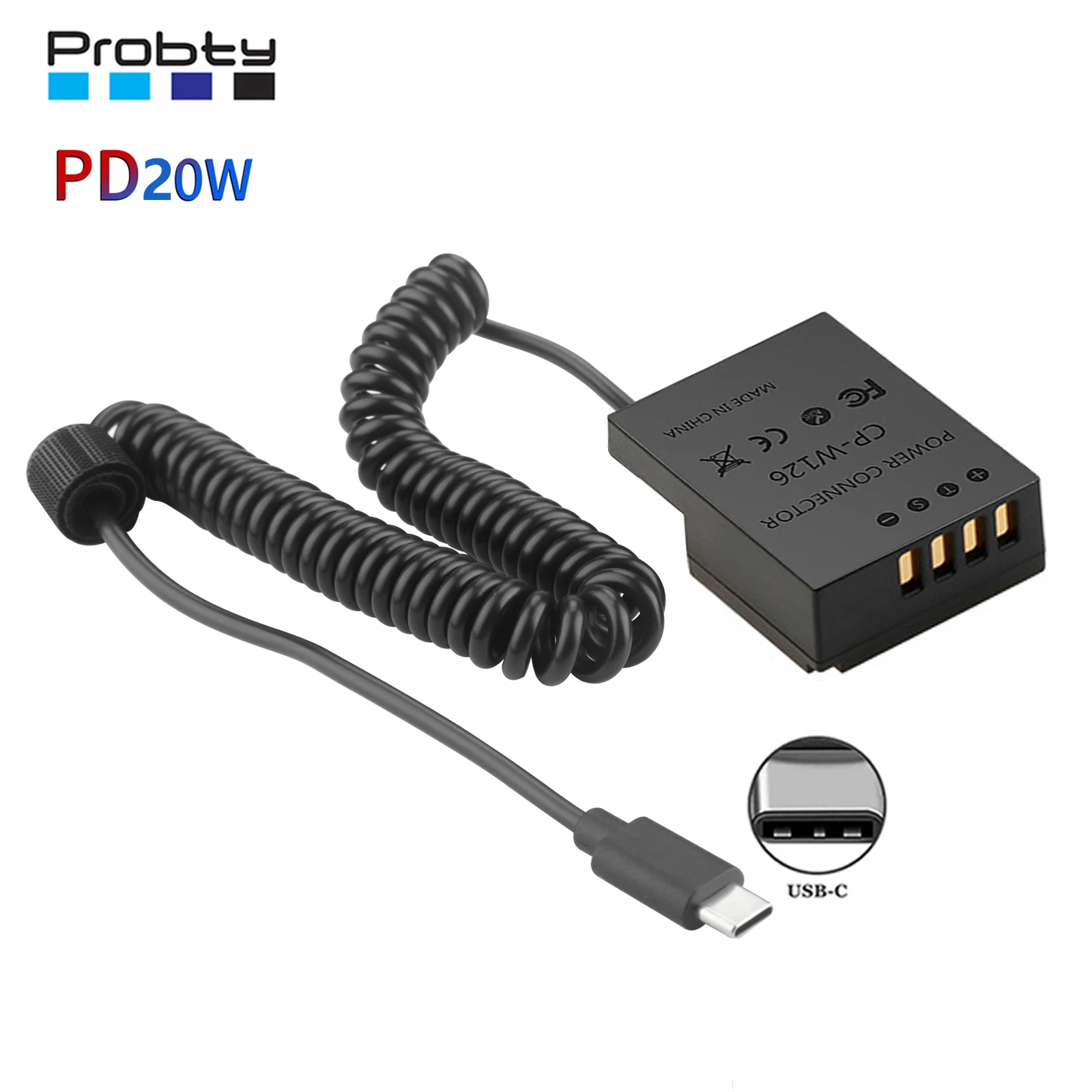 Adapter USB-C PD NP-W126 W126S NP-W126S łącznik zasilania imitacja baterii Adaptda DC do Fujifilm X-T3 XT2 XT30 XS10 XT200 XT100 X100V