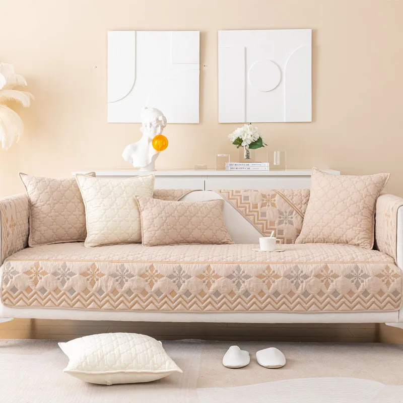 Nordic fabric polished sofa cushion modern seat cushion homestay non-slip jacquard sofa cover four seasons universal cover towel