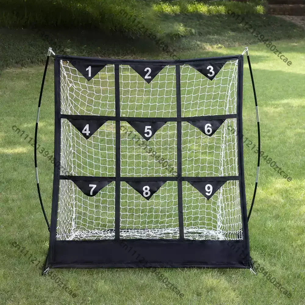 Baseball 9 Grid Pitching Practice Net With Ball Collection Function, Solo Pitcher Training Net for Baseball Softball