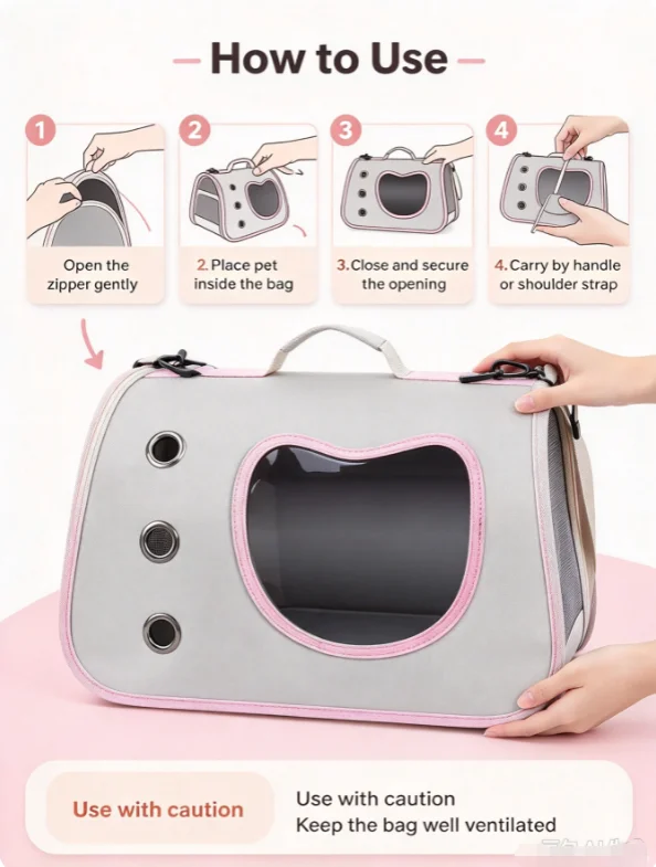 Foldable Breathable Pet Carrier 4
