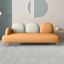 Styl skandynawski 3 Sofa do siedzenia skórzany fotel relaksuje ergonomiczna nowoczesna kanapa dla dorosłych leniwa Sofa do czytania meble do salonu Divano