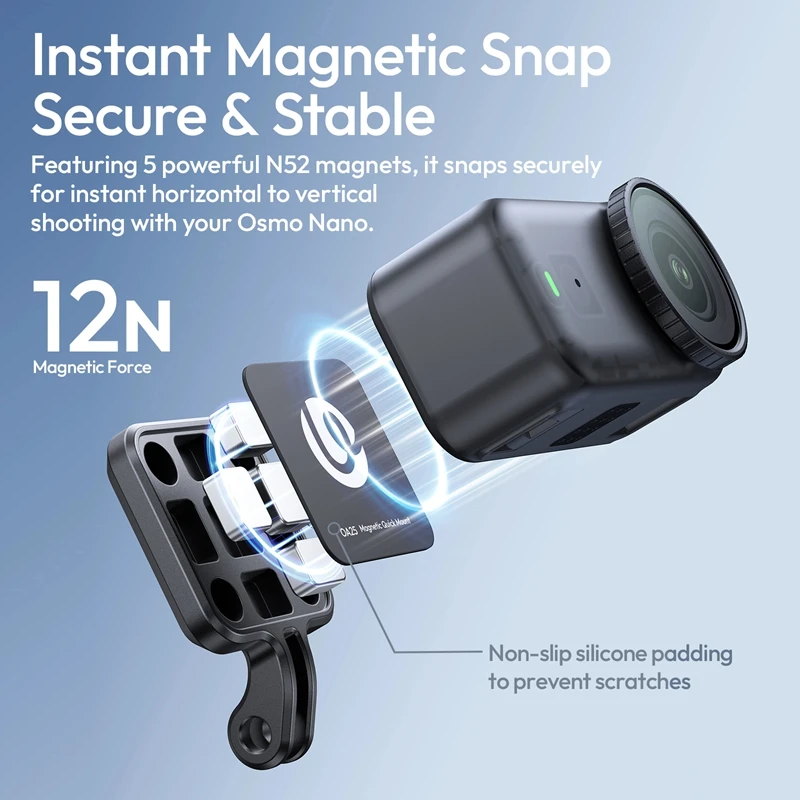 Ulanzi OA25 Magnetic Adapter for DJI Osmo Nano Universal Action Cam Mount for Cycling Pet Photography Outdoor Shooting Vlogging