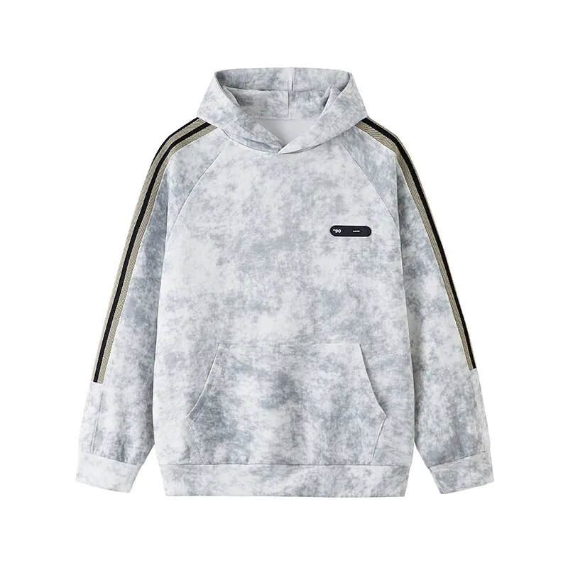 Autumn New Men's Patchwork Hoodies Casual Loose Tie Dye Hooded Sweatshirt Retro Wash Dirty Clothing Unisex Hoodie