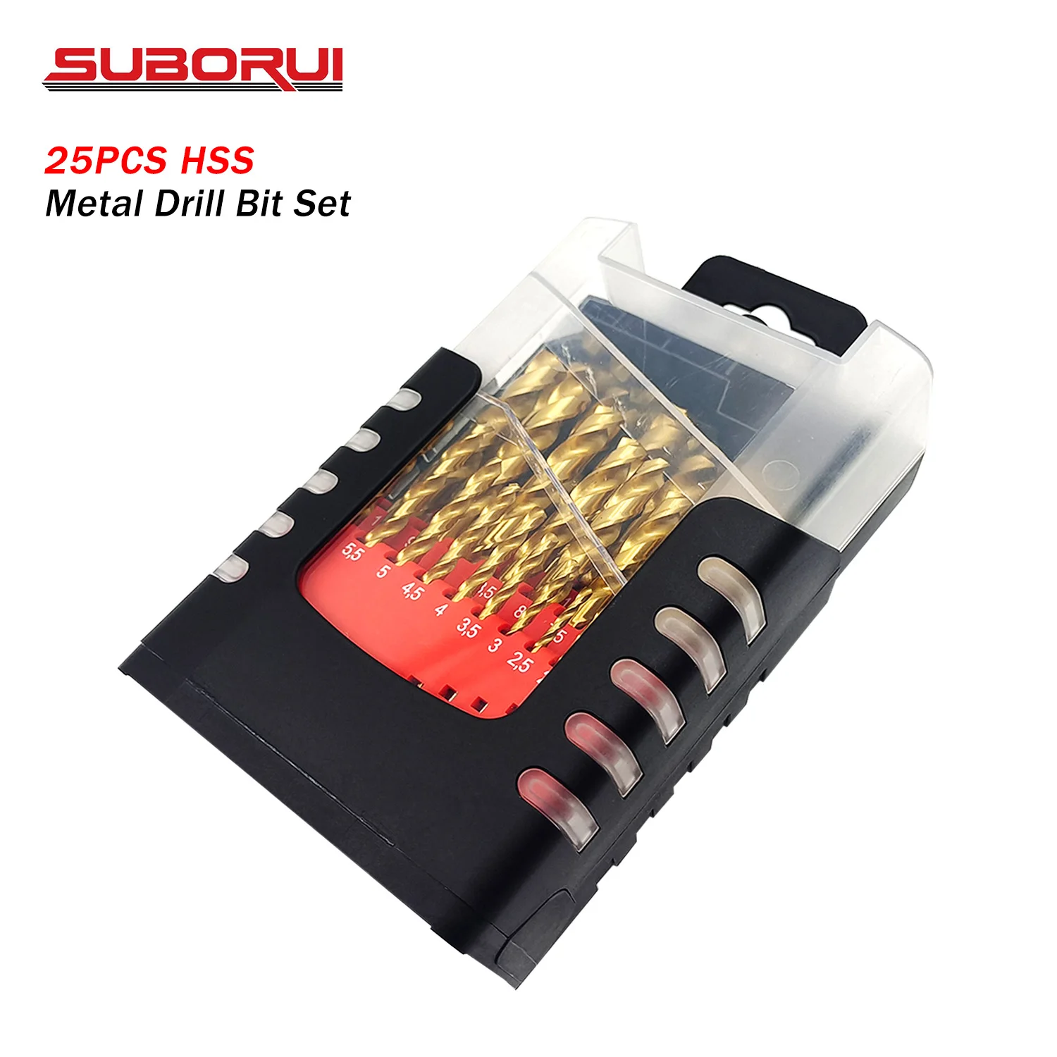 Picture 5: Borui 25pcs HSS  DIN338 Fully Ground  Drill Bits for Stainless Steel Metal Jobber Twist  Drill Bit Set for Metal