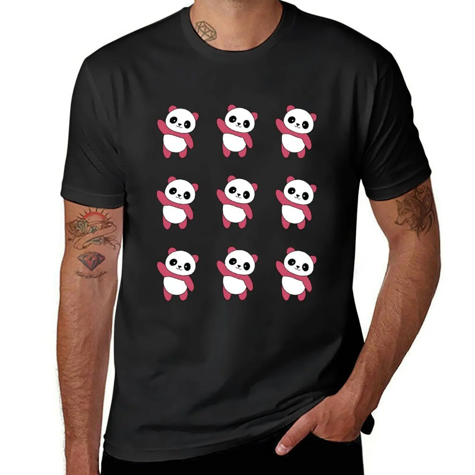 9 Best Cute Pink Panda illustration pack T-shirt Aesthetic clothing shirts graphic tees customizeds mens t shirts casual stylish