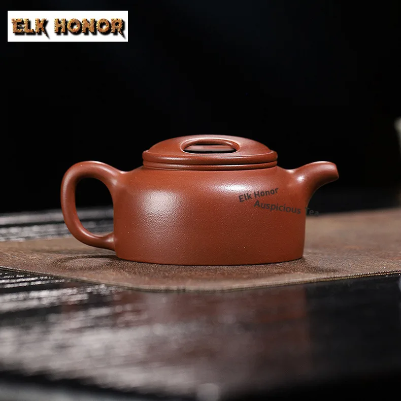 

230 мл креативные чайники из фиолетовой глины Исин, знаменитый мастер, горшок с коровьей крышкой ручной работы, чайник из сырой руды, грязевой чайник, чайный набор Zisha, посуда, подарки