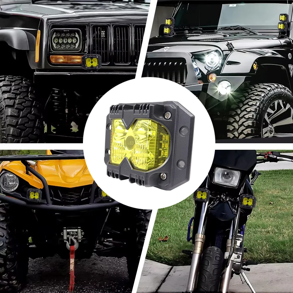 

Бампер 40 Вт, фары дальнего света, янтарный стробоскоп, внедорожные фонари, светодиодный рабочий фонарь заподлицо для грузовика Jeep-Wrangler Tacoma ATV UTV