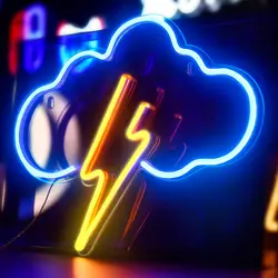 Neon Sign Cloud Led Neon Light Wall Decor Battery or USB Powered Light Up Acrylic Neon Signs for Bedroom Kids Room Party Wedding