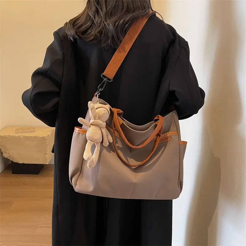 Bolso de lona pesado japonés de diseño Original, bolso cruzado de un hombro para estudiantes de Artes y Ocio, tendencia de moda, contraste de Color