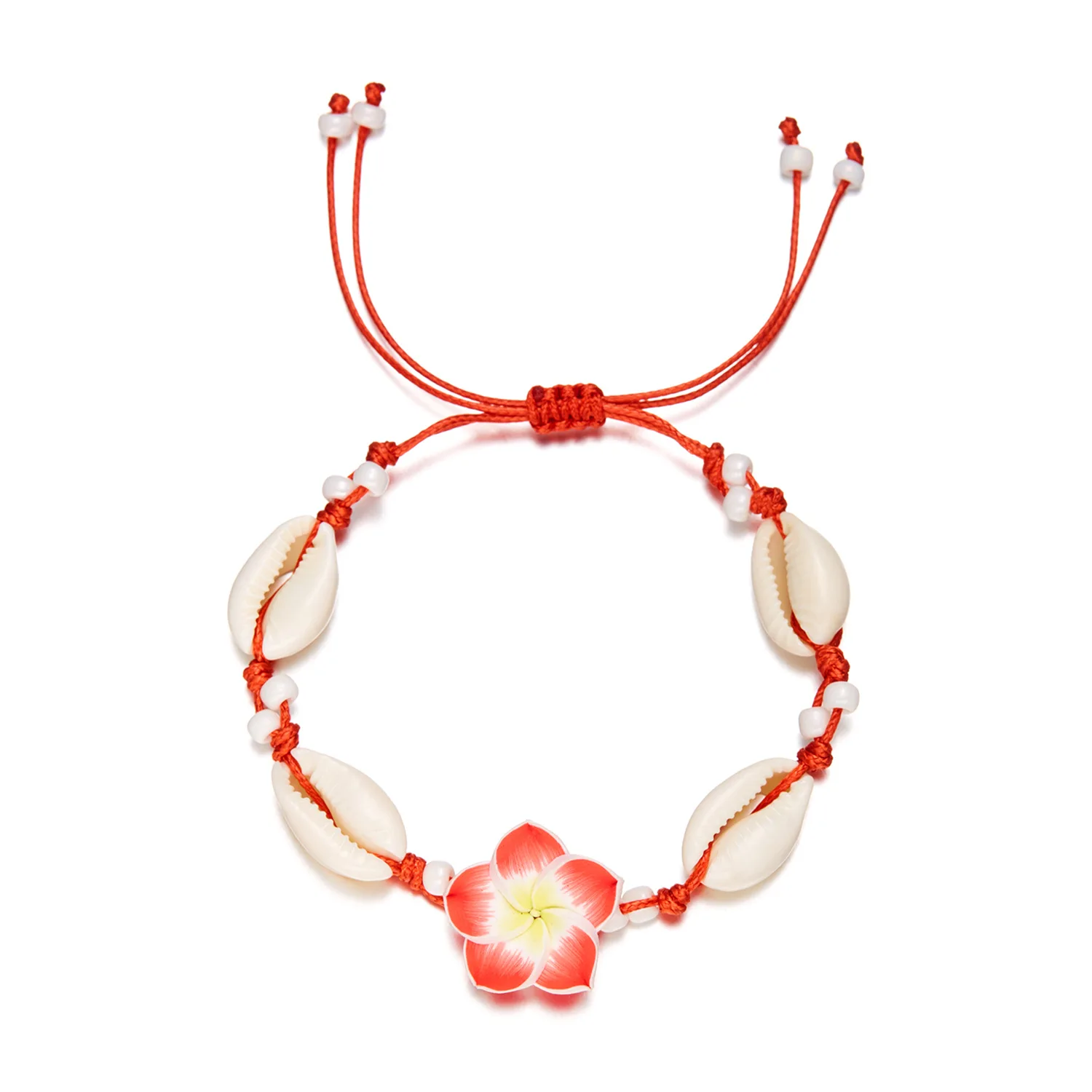 Luau Accessories Lovely Anklet Hawaiian Plumeria Bracelet Beaded Tropical Flower Bracelet For Beach Parties Hawaii Trip - view 5