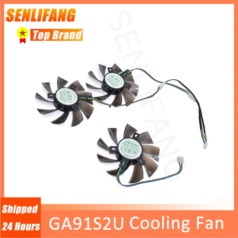 New 85mm Dimension Graphics Card Cooling Fan GA91S2U PFTA 0.40A 4P For GTX 1060 1070 1070Ti 3G 6G 8G P106-100 Processor Cooler