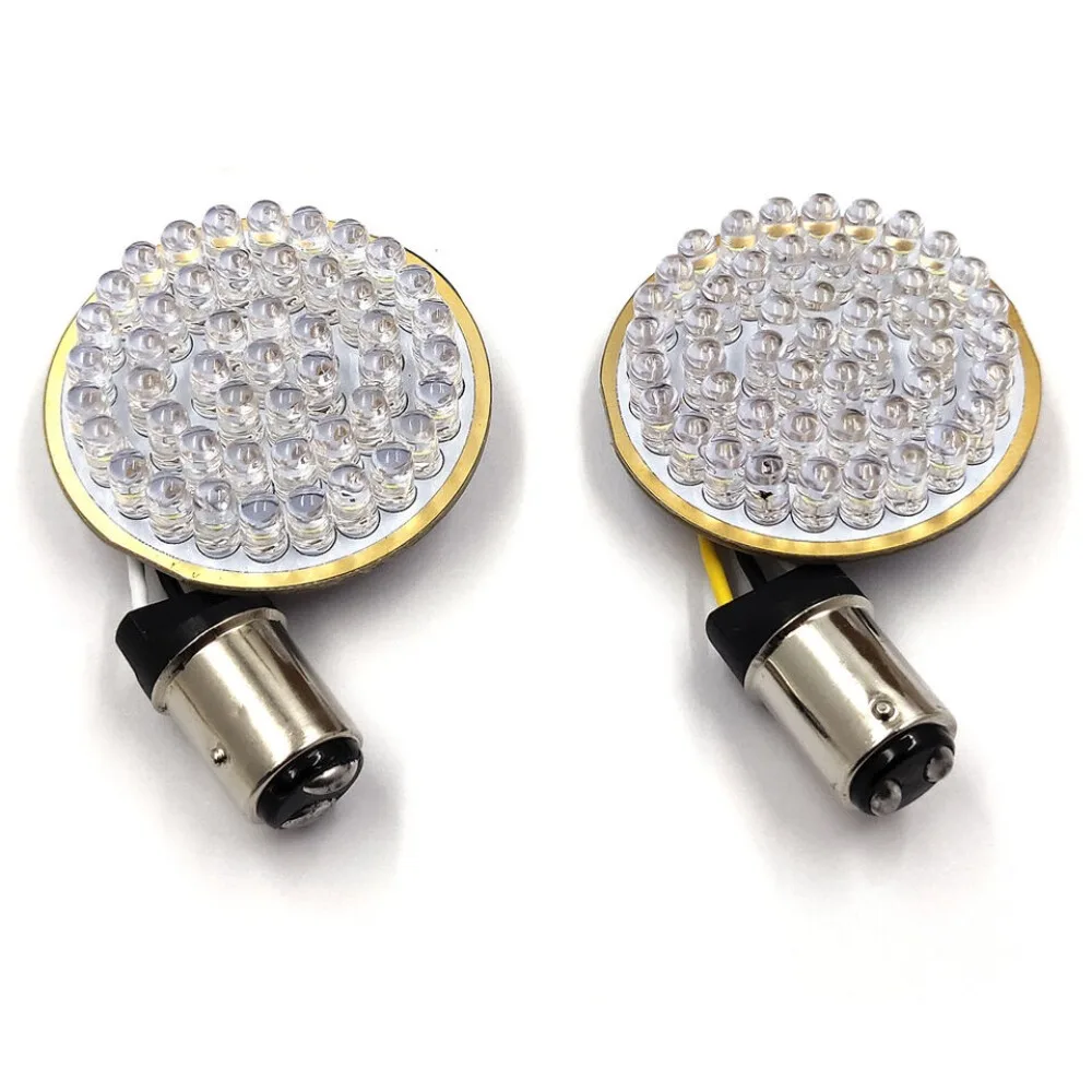 Universal 2Pcs Bullet Style 1157 White/Amber LED Turn Signal Inserts For Harley Davidson Motorcycle Accessories