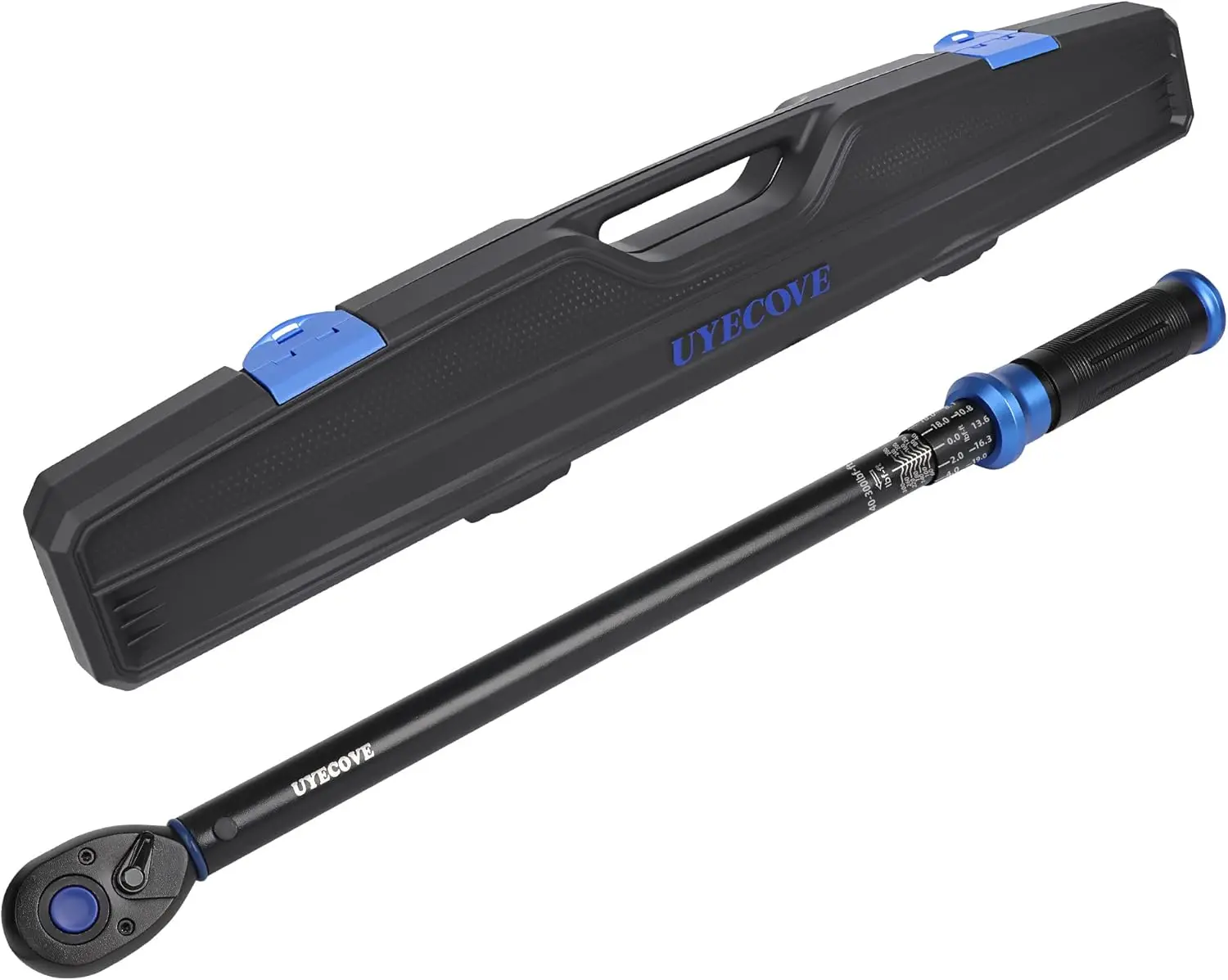 

Двунаправленный динамометрический ключ с приводом 1/2 дюйма, диапазон 40-300 фут-фунтов/54,2-406,8 Н·м, синий, профессиональный инструмент