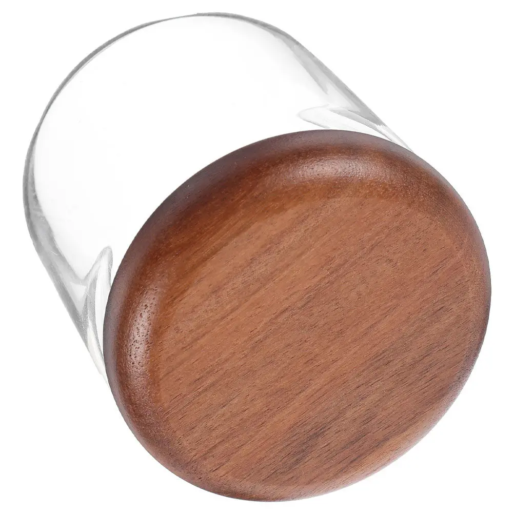 Frasco de Vidrio para Almacenamiento de Alimentos con Tapa de Madera Natural, Sellado Hermético, Boca Ancha, Recipiente Transparente para Té, Café, Azúcar, Dulces, Productos a Granel
