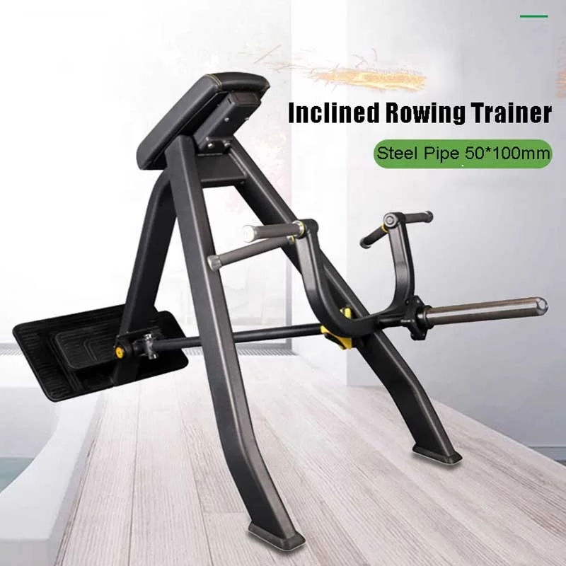 Gym Fitness Equipment, T-shape Rowing Machine with Barbell Sheet, Back Muscle Exercise, Large Comprehensive Training Device