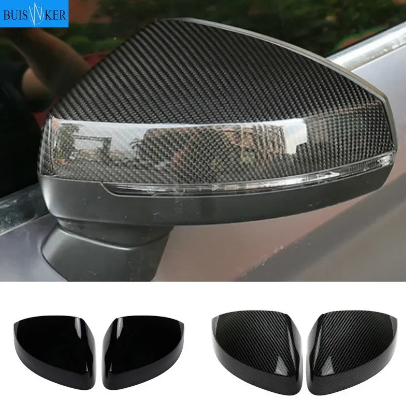 Black Side Mirror Cap Covers for Audi A3 S3 8V RS3 2013 2014 2015 2016 2018 2017 2019 Replace (Glossy Pearl Black)