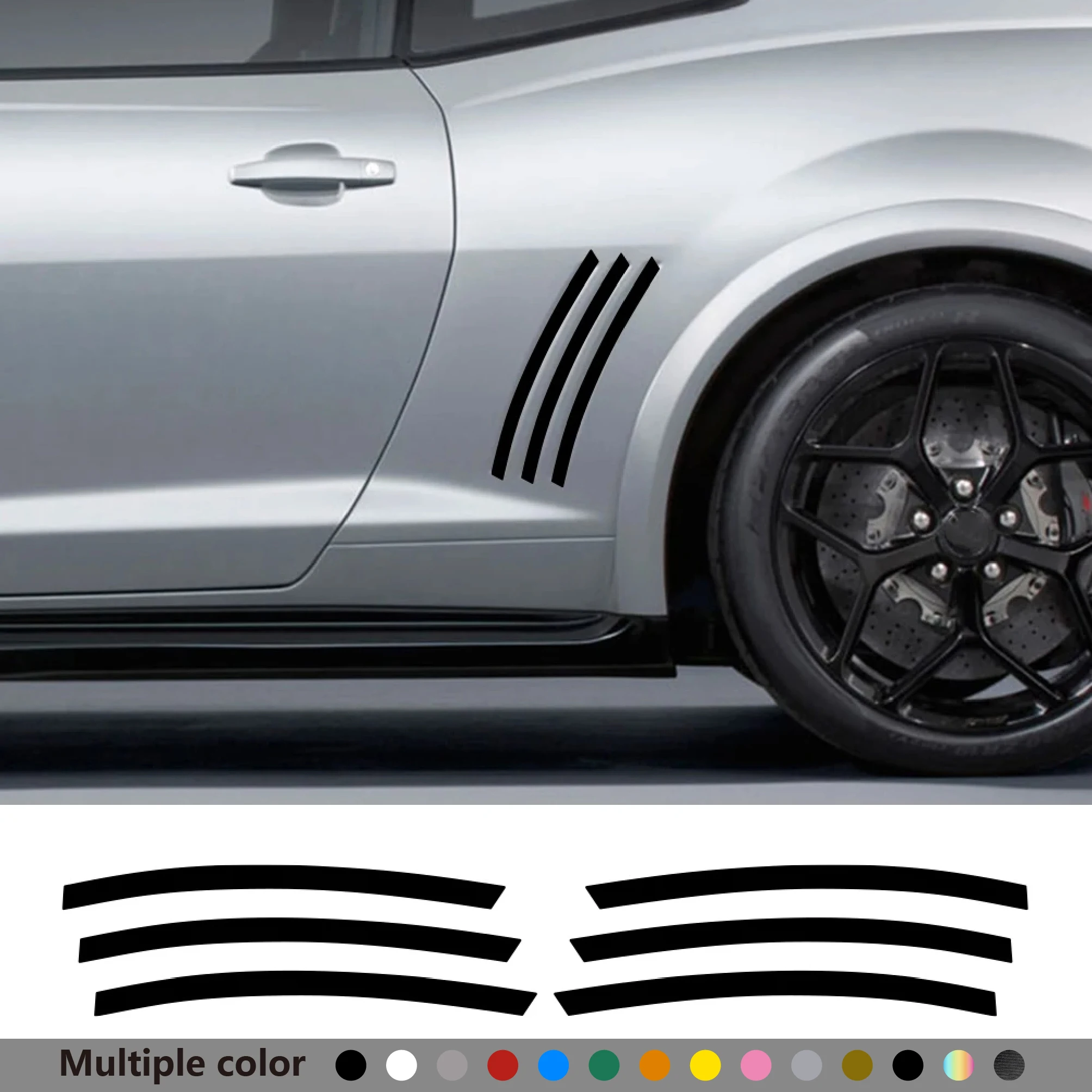

Car Body Stickers L&R Side Vent Insert GILL Stripe Decal Sticker For Chevrolet Camaro 2012 2013 2014 2015 Decor Auto Accessories