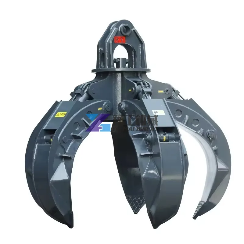 Factory Customization Orange Peel Grapple Hand-wearing Hydraulic Scrap Grab Steel Grab for Excavator