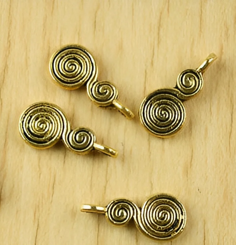 

30pcs 17x8mm Alloy matel swirl calabash shaped pendants HWH2019