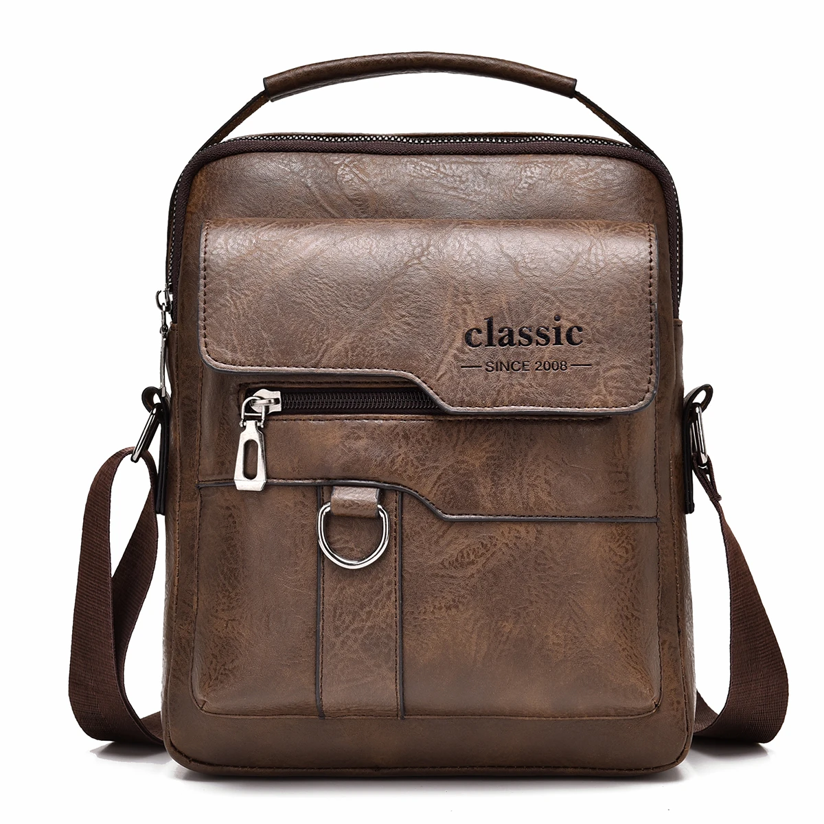 2024 New Luxury Brand Men Crossbody Bag Leather Shoulder Bag For Men Handbags Brown Business Large Capacity Messenger Side Bags