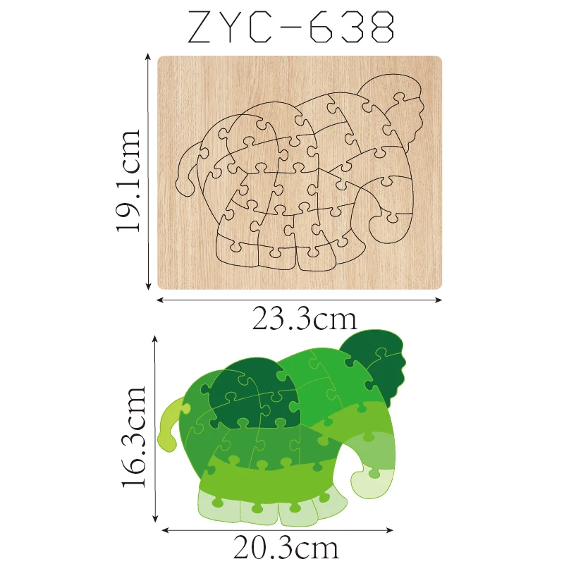 ZYC-638 olifant houten snijmal geschikt voor stansmachines