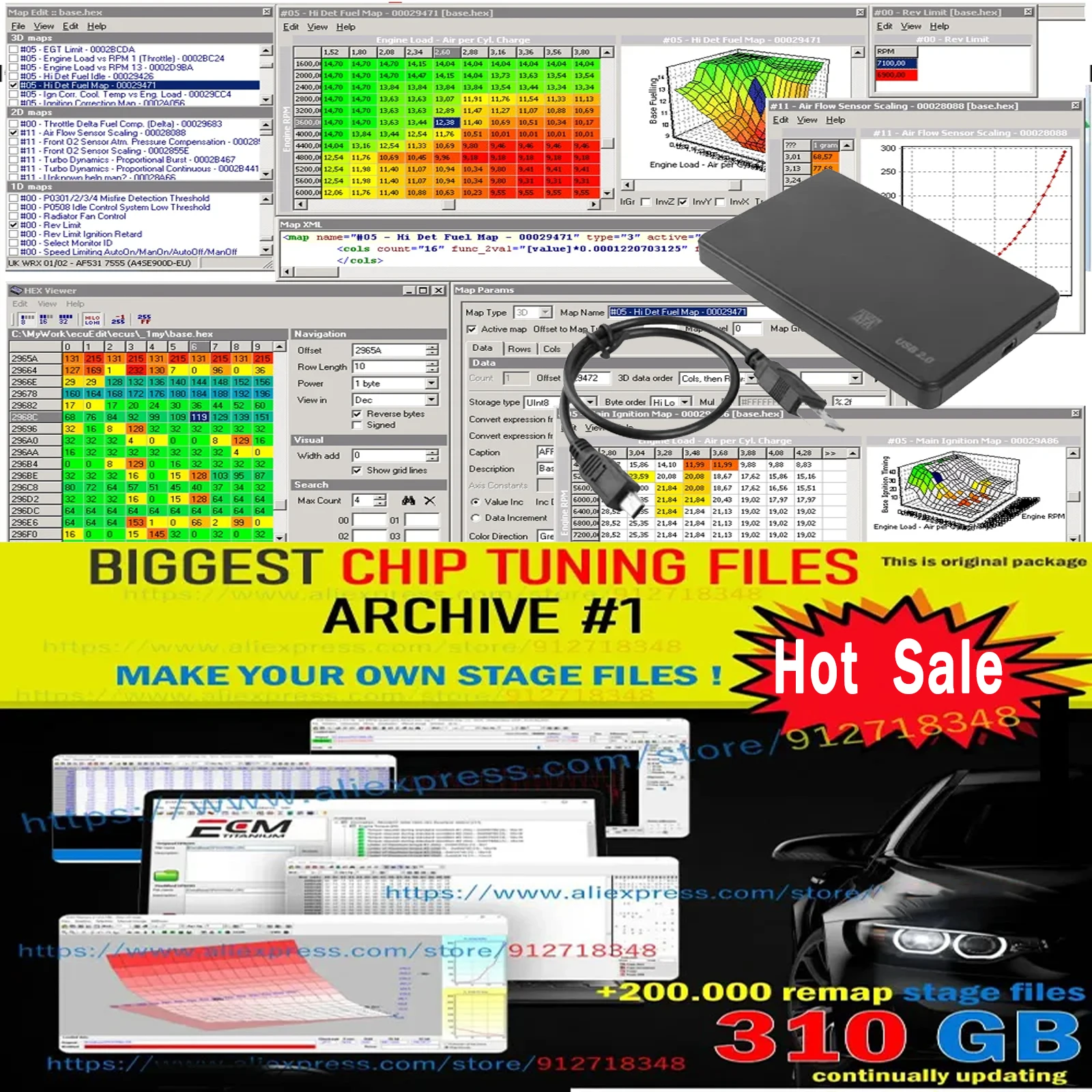 

310GB Car Repair Master Level Package Software Biggest ECU Chip Tuning Files Collection ECU Programming Tool