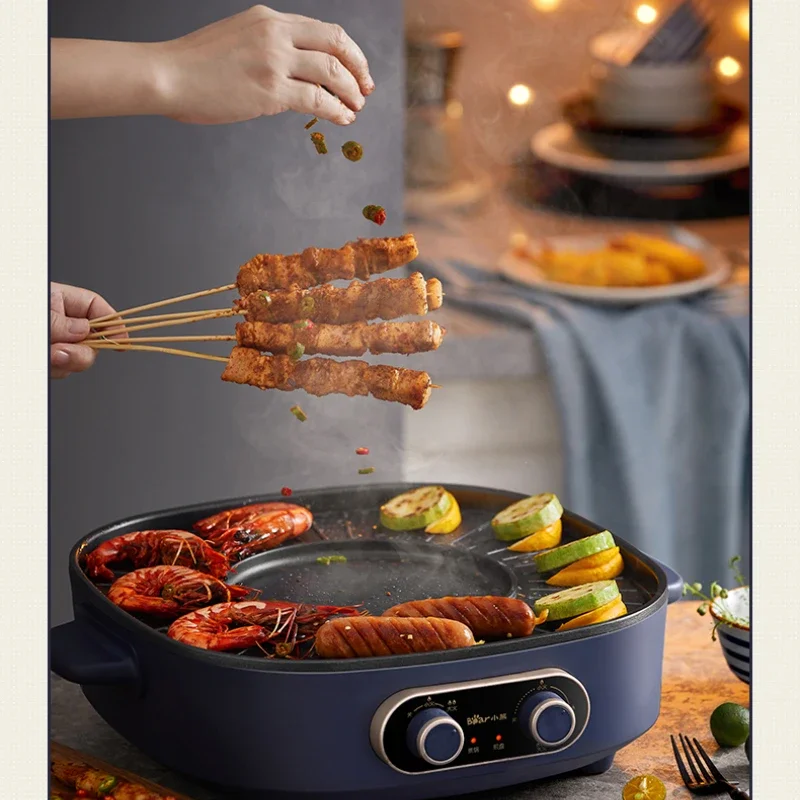 Electric Oven, Hot Pot, Steaming and Baking,Indoor Home Barbecue,Dual-Purpose Barbecue, Korean Style Frying and Baking