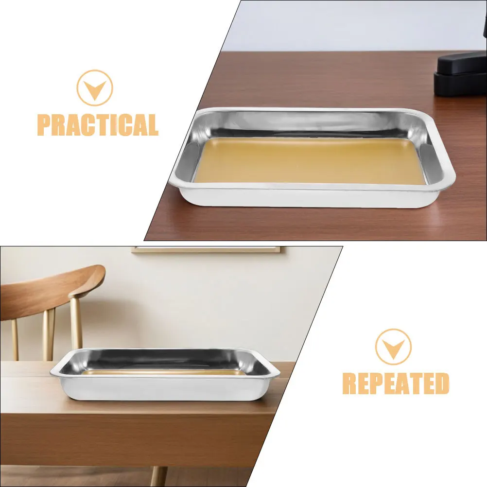 2 قطعة صينية تشريح قاعدة شمع من الفولاذ المقاوم للصدأ A4 علم الأحياء أداة العلوم التعليمية مقلاة تشريح الفصول الدراسية المدرسية #5