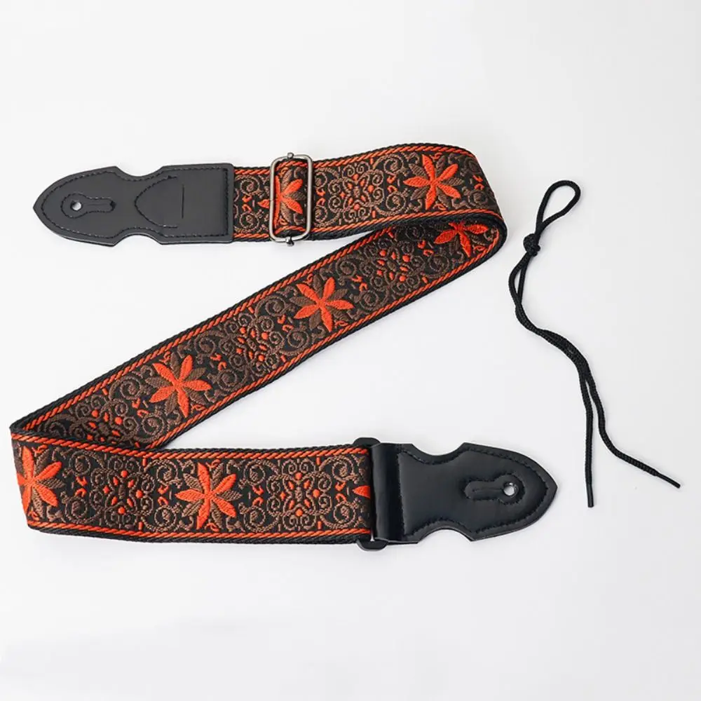 Widening Vintage Guitar Strap Ethnic Style Adjustable Electric Guitar Belts Embroidery High Quality Guitar Shoulder Belt Ukulele