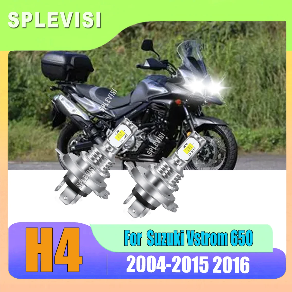 

Replace Moto Light Brighter White LED Headlamp Bulbs Real Plug and Play For Suzuki Vstrom 650 2004 2005 2006 2007 2008 2009-2016