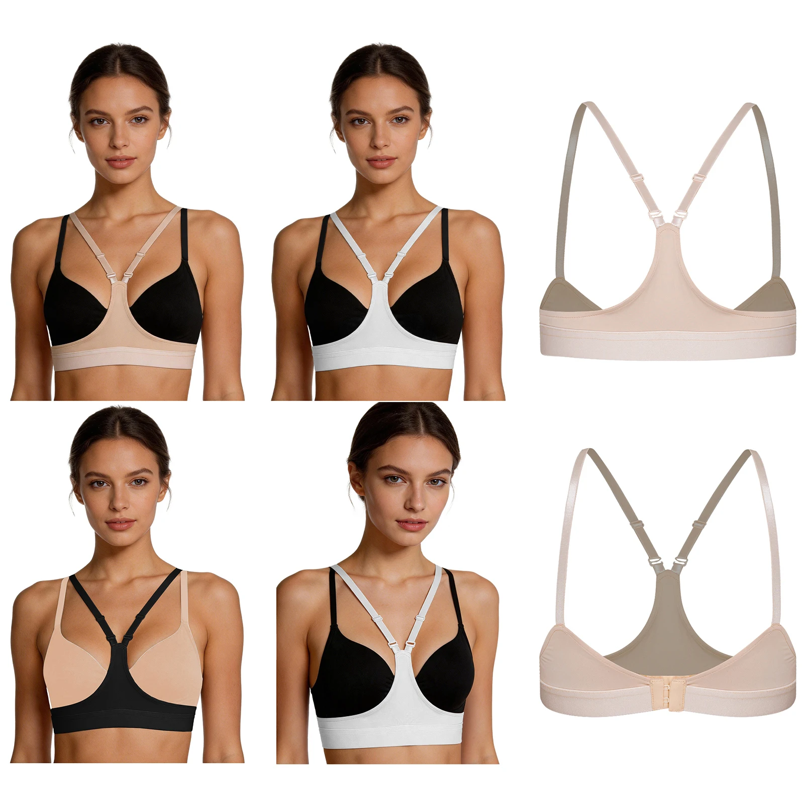 Women Adjustable Shoulder Straps Open Cups Shaping Bra Lingerie Chest Brace Posture Corrector Shapewear Breast Support Bras