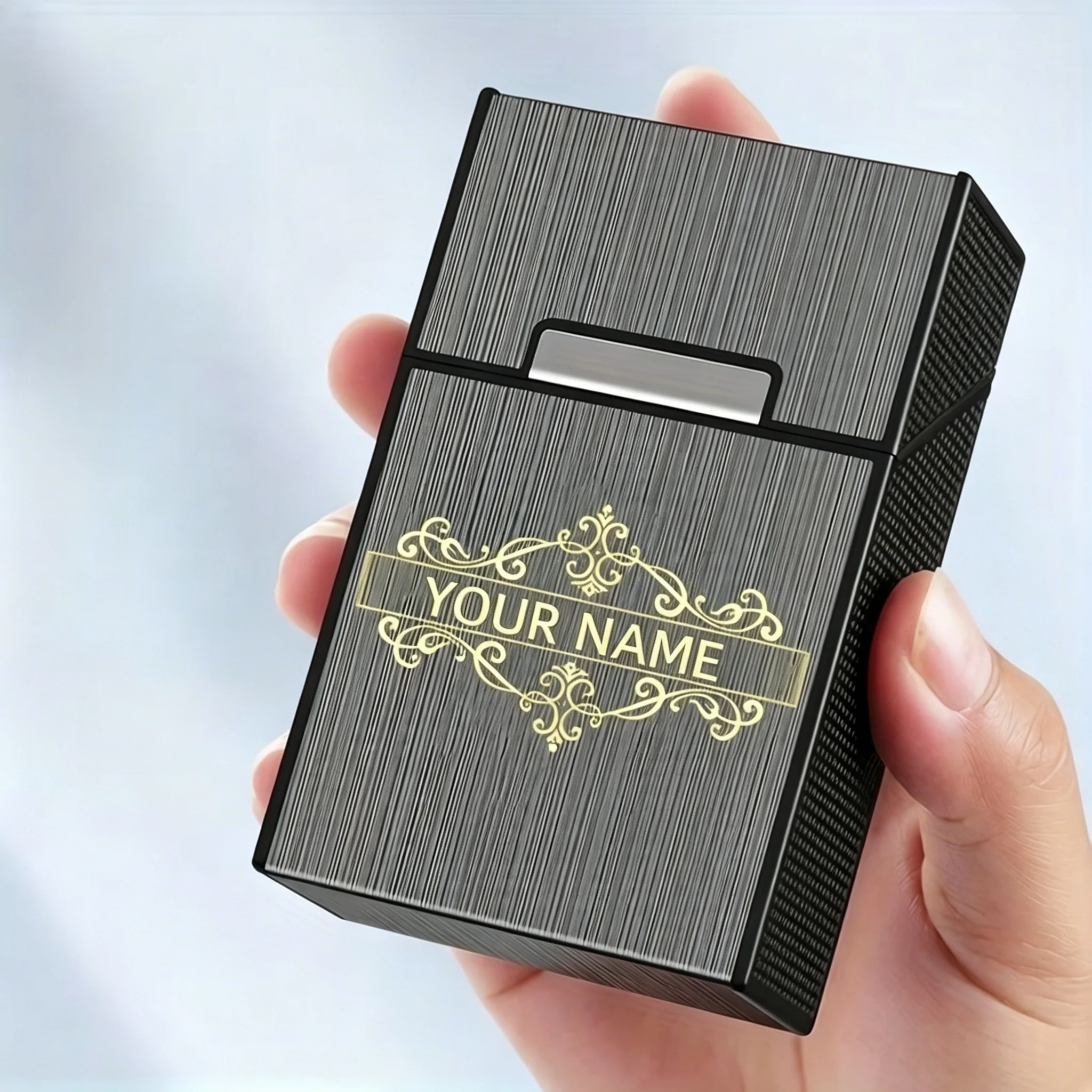 Custom Laser Engraved Vintage European Border Cigarette Case, Personalized Name Number Letter Engraving, Ideal Gift for Men