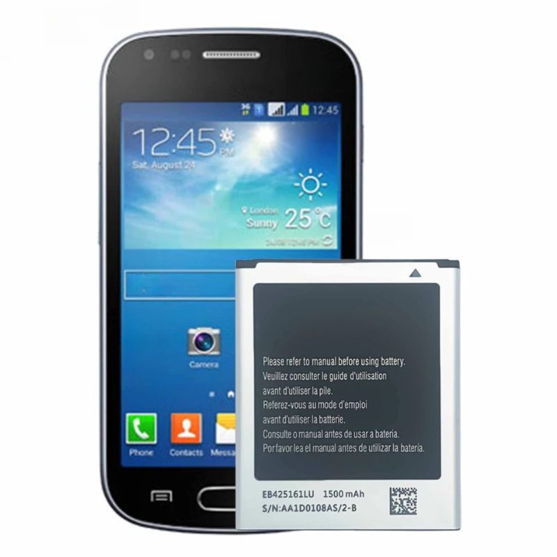 新品 EB425161LU 1500mAh バッテリー サムスン GT-S7562L S7560 S7566 S7568 S7572 S7580 i8190 I739 I8160 S7582 SM-J105H J1 MINI用