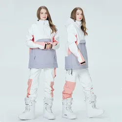 Traje de Snowboard para hombre y mujer, conjunto de Sudadera con capucha de esquí a prueba de viento, impermeable, chaqueta cálida, pantalones de esquí, monos de nieve, moda de invierno, nuevo, 2023