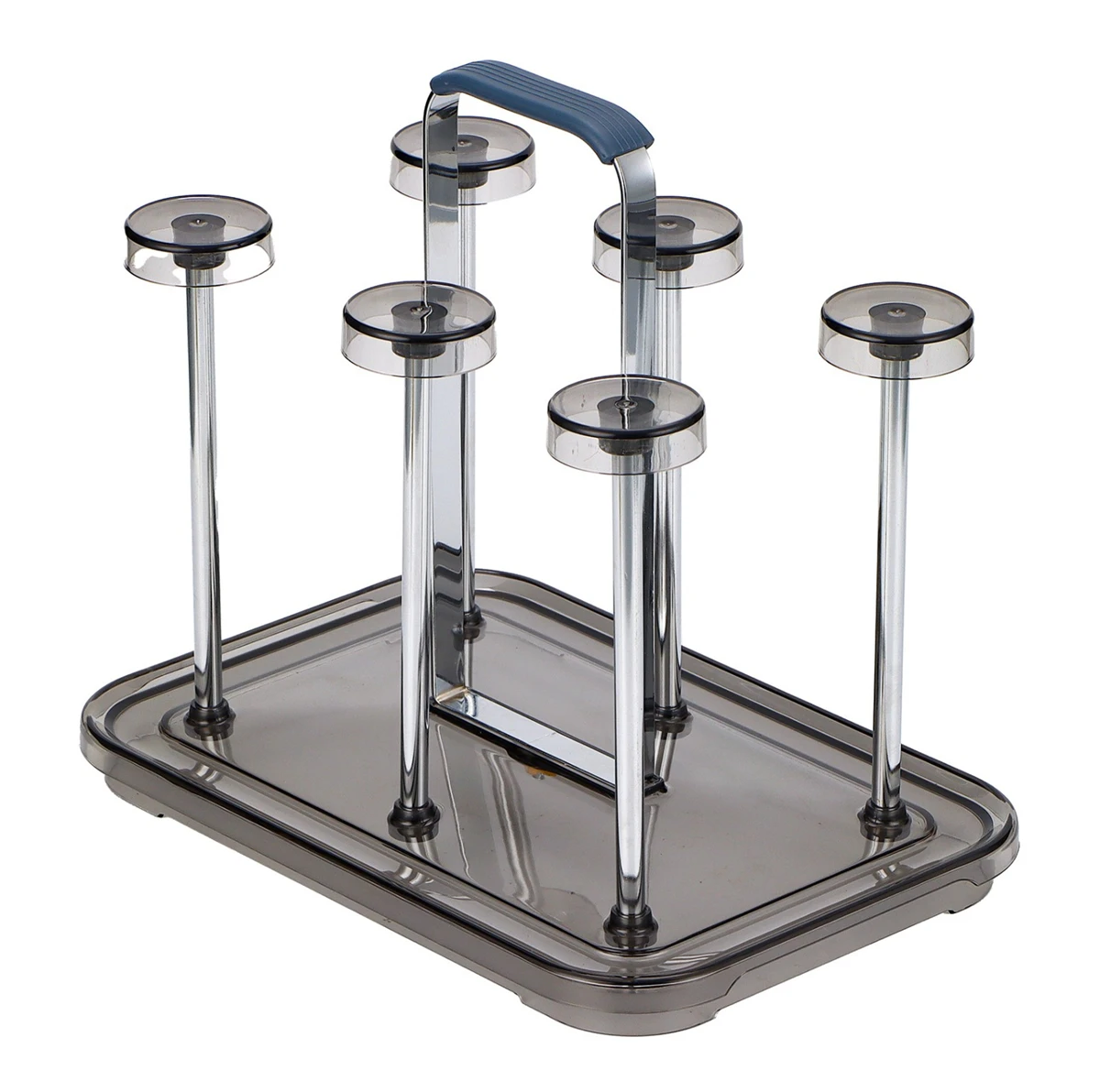 

Coffee Mug Holder and Glass Cup Rack with 6 Hooks and Drain Tray for Clean For Kitchen Countertop Organization