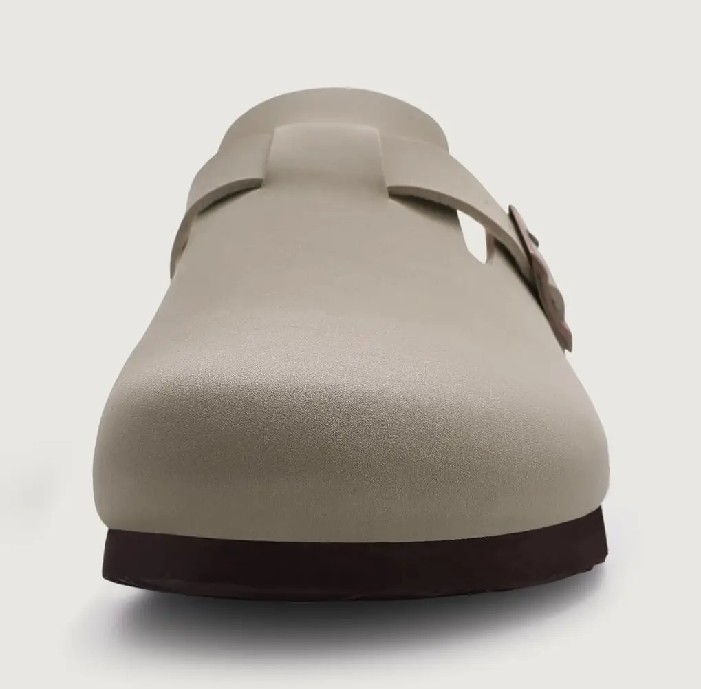 Litfun Classic Cork Clogs & Leather Mules For Men And Women, Arch Support Flat Sandals For Beach_voghion.com
