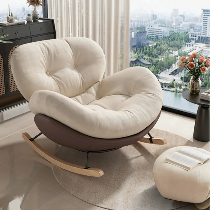 Designer Ergonomic Rocking Chair Nordic Accent Art Futuristic Recliner Chair Chaise Lounges Silla Mecedora Furniture Home