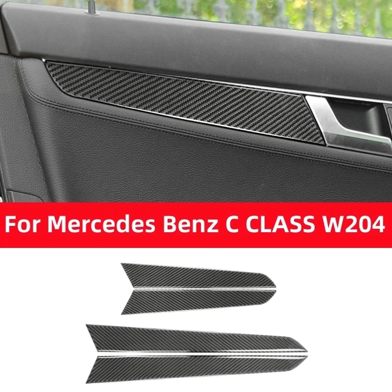 

Наклейки на панель автомобильной двери Mercedes Benz C Class W204 2007-2013, модифицированные аксессуары для интерьера автомобиля из углеродного волокна